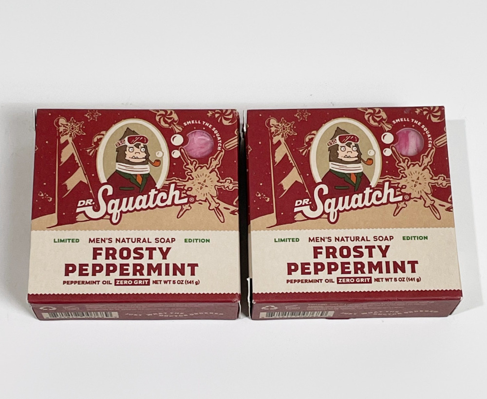 Dr. Squatch Limited Edition Frosty Peppermint Soap 5 oz (x2)